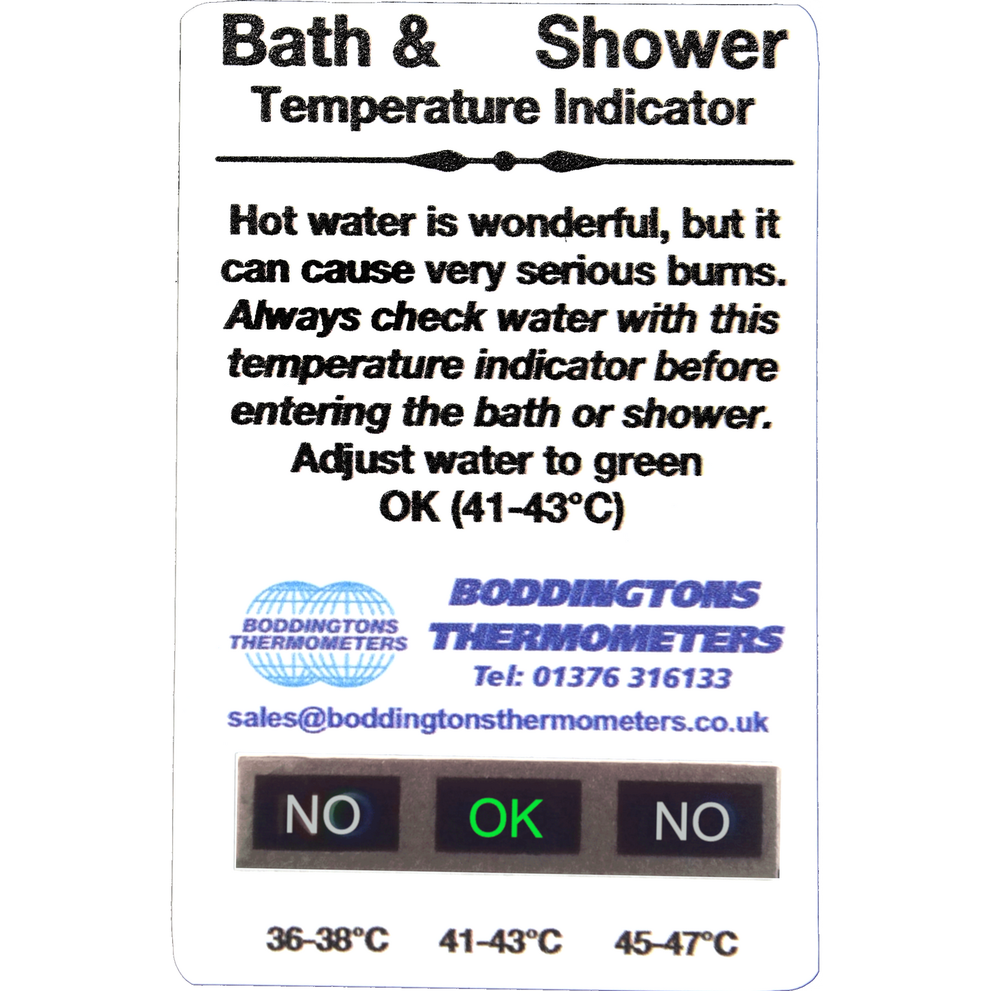 Bath & Shower water temperature indicators B09/AB2